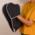Black Double Oven Glove With Natural Trim Black Double Oven Glove With Natural Trim