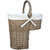 Antique Willow Stair Storage Basket with Removable Lining