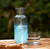 Blue Ocean Glass Water Carafe with Glass Tumbler Blue Ocean Glass Water Carafe with Glass Tumbler