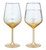 Set of 2 Gold Spray Wine Glasses