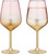 Set of 2 Blush Pink Spray Wine Glasses