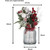 Artificial Christmas Flower Red Berry Arrangement with Silver Vase