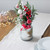 Artificial Christmas Flower Red Berry Arrangement with Silver Vase