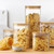 Set of 5 Kitchen Glass Storage Jars with Airtight Lid