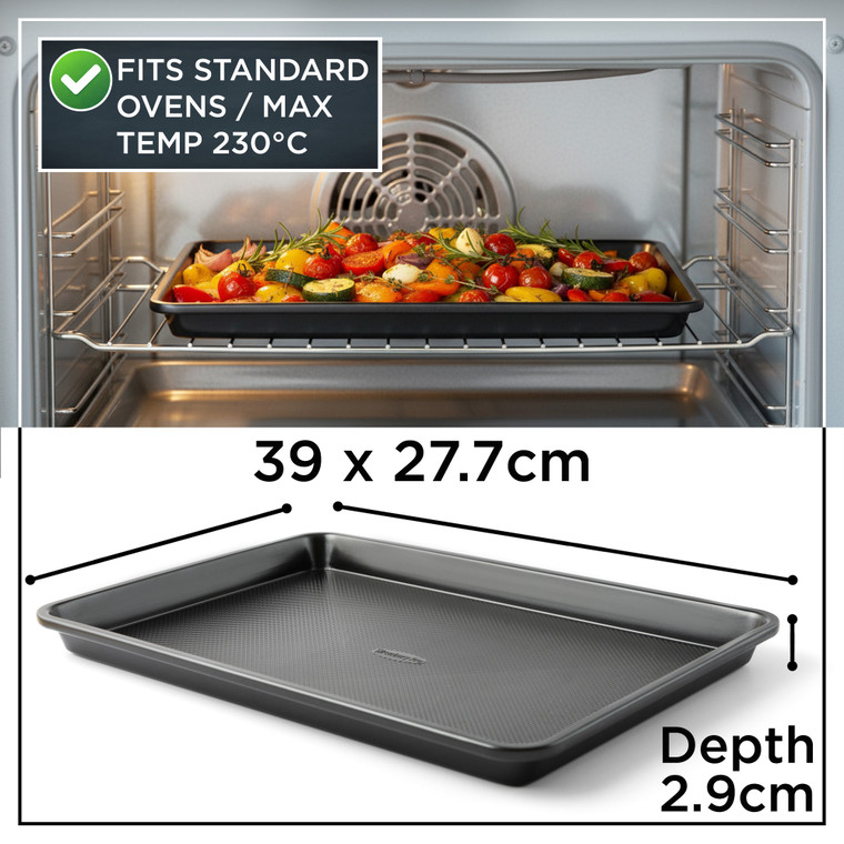 Swiss Roll Tin Baking Tray Set of 2 - 39cm x 27cm