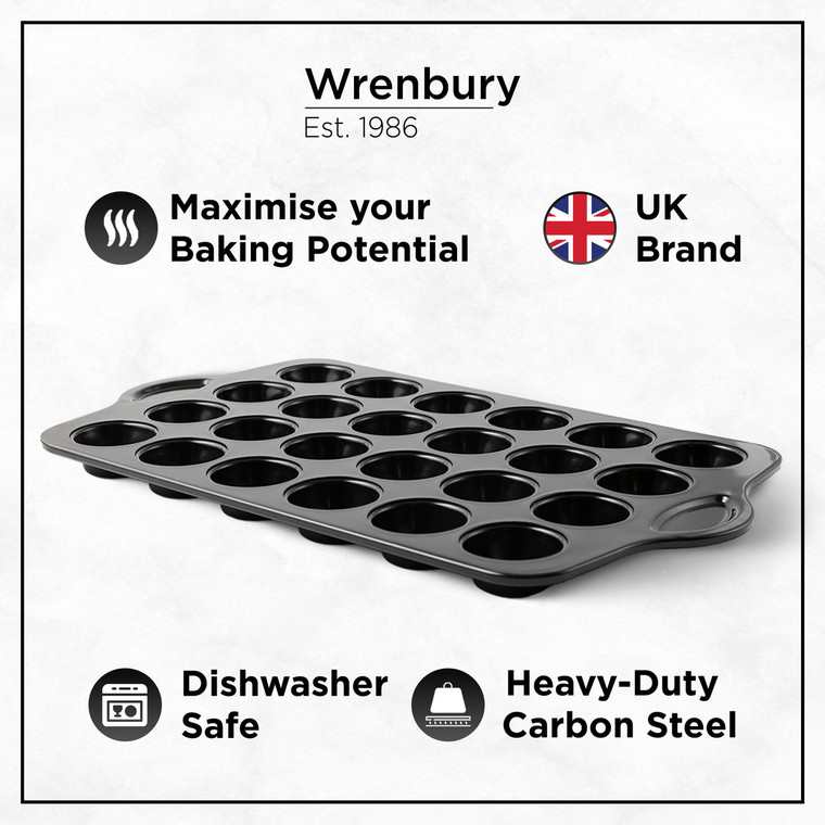 Set of 2 Non-Stick 24 Cup Mini Muffin Tray