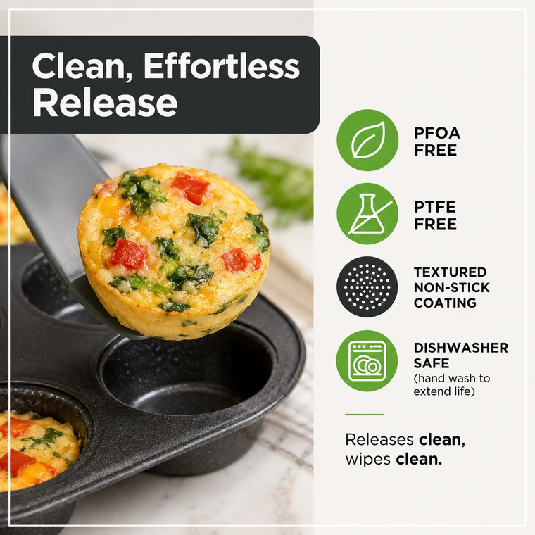 Batch Baking Bundle — 2 Mini Muffin Trays + 2 Small Baking Trays, Non-Stick Carbon Steel