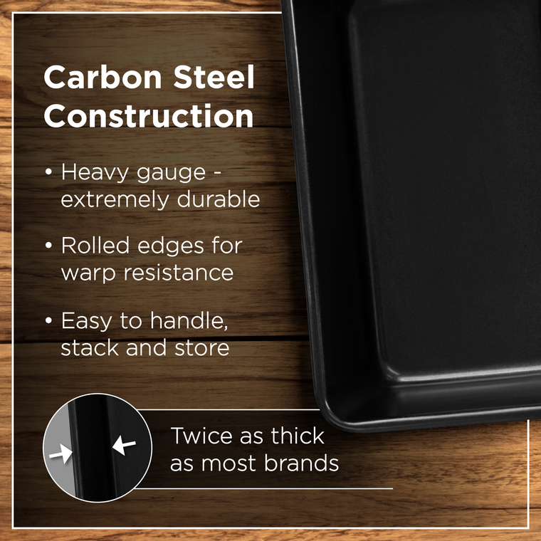 Home Baker  4 Piece Loaf Pan Set Non Stick Carbon Steel