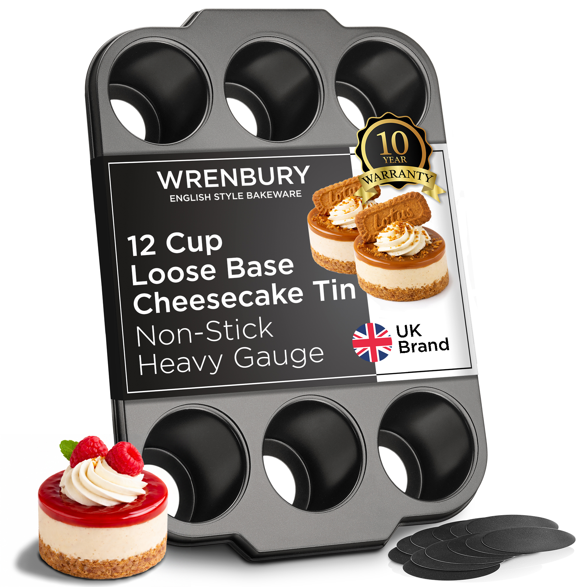 Wrenbury Professional Mini Cheesecake Pan &mdash; 12 Cup Loose Base