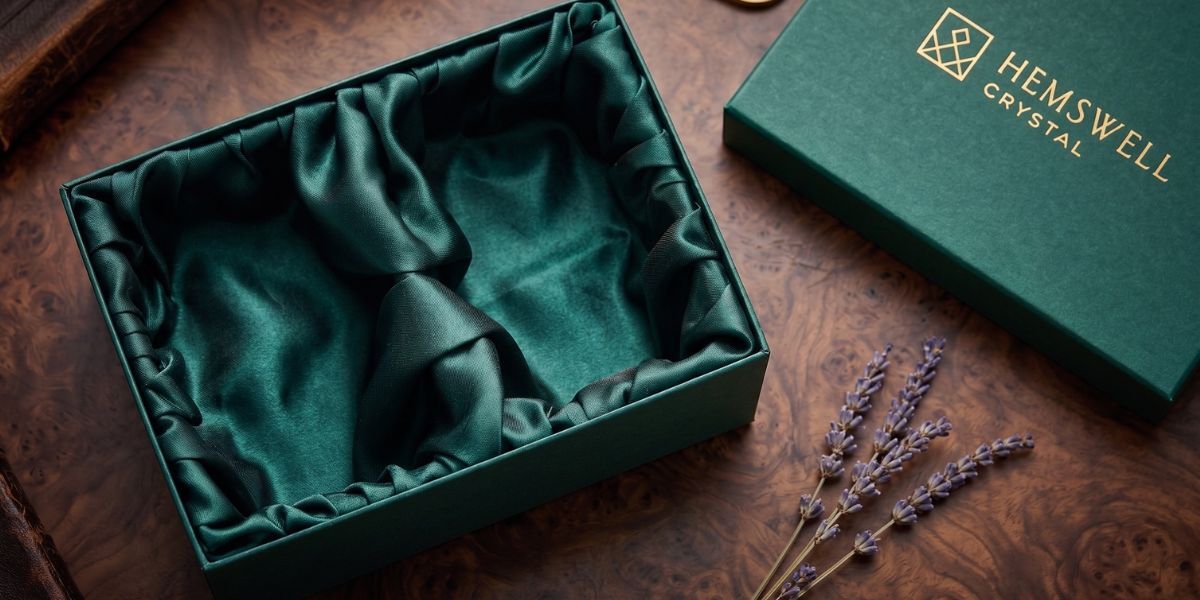 Hemswell Crystal emerald presentation box