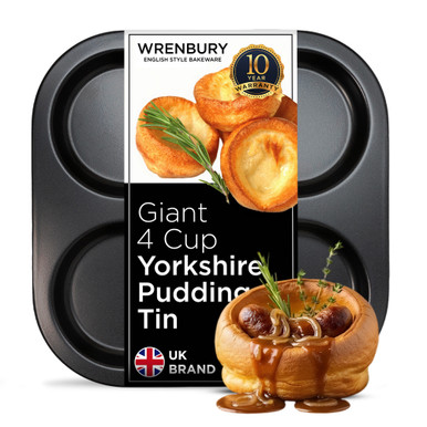 Wrenbury 4 Cup Non-Stick Yorkshire Pudding Tray in carbon steel