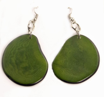 Boho Tagua Nut earrings - Green