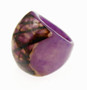 Eco-Chic Tagua Nut Marble Ring - Purple