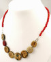 Chirilla Seeds and Hostia Nut Discs Necklace - Red