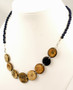 Chirilla Seeds and Hostia Nut Discs Necklace - Caribbean Blue