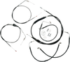 La Choppers Standard Black Vinyl Braided Handlebar Cable Brake Line Kit Ape Hanger La8006Kt19B