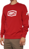 Icon Long - Sleeve Fleece Sweatshirt Red - Large | 100%