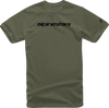 Alpinestars Linear Wordmark T-Shirt Military Green Black front view - Large