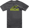 Alpinestars Ride 4.0 T-Shirt Charcoal Lime Black 2XL Front View