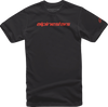 Alpinestars Linear Wordmark T-Shirt Black/Warm Red Medium Black and red