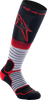 ALPINESTARS MX Pro Socks in Black, Red, and Gray colors with ankle padding for medium size off-road riders.
