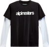 Alpinestars Stack Long Sleeve Knit T-Shirt Black White Extra Large Front View