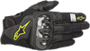 Alpinestars SMX-1 Air V2 Gloves Black Fluorescent Yellow 2XL with mesh leather build and knuckle armor