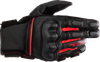 Alpinestars Phenom Leather Gloves in Black/Bright Red, size Large, featuring goat leather construction and touchscreen fingertips.