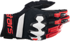 Alpinestars Halo black white red leather textile motorcycle gloves 2XL