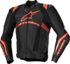 Alpinestars Missile v3 Ignition Leather Jacket - Black/Red Fluo/Dark Red - US 50 / EU 60