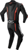 Alpinestars Missile v2 1-Piece Leather Suit - Black/Red Fluo - US 42 / EU 52