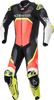 Alpinestars GP Tech v4 Leather Suit - Black/Red/Yellow Fluo - US 46 / EU 56