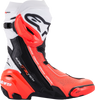 Alpinestars Supertech R Vented Boots - Black/Fluorescent Red/White - US 9.5 / EU 44