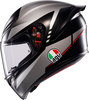 K1 S Helmet - Lap - Matte Black/Gray/Red - Small