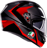 K3 Helmet - Striga - Black/Gray/Red - XL