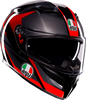 K3 Helmet - Striga - Black/Gray/Red - Large