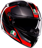 K3 Helmet - Striga - Black/Gray/Red - Medium