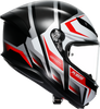 K6 S Helmet - Karve - Matte Black/White/Red - XL