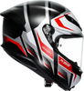K6 S Helmet - Karve - Matte Black/White/Red - Large