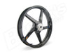 <div class="Description_Overview"><br />
<ul class="standard_ul">
<li><span style="color: #666666; font-size: 10pt; font-weight: bold;">SIZE :</span> 2.5" x 17"</li>
<li><span style="color: #666666; font-size: 10pt; font-weight: bold;">WEIGHT : </span><span style="font-family: Tahoma;"><span style="font-size: 10pt;">4.50 lbs. (2.04 kg) standard with Worldwide Bearings ceramic bearings<br /> </span></span></li>
<li><span style="color: #666666; font-size: 10pt; font-weight: bold;">STATIC LOAD RATING :</span> 330 lbs (150 kg)<br /> <span style="font-size: 10pt; font-weight: bold;"><a style="color: #990000;" href="http://www.brocksperformance.com/brocknm/templates/?a=201&amp;z=7" target="_blank">Click Here: Important Load Rating Safety Information</a></span></li>
<li><span style="color: #666666; font-size: 10pt; font-weight: bold;">MATERIALS :</span> Carbon fiber and aluminum</li>
<li><span style="color: #666666; font-size: 10pt; font-weight: bold;">STYLE :</span> Slanted, five-spoke configuration</li>
<li><span style="color: #666666; font-size: 10pt; font-weight: bold;">VALVE STEMS :</span> BST Ultra-High-Speed (UHS) 90-degree, aluminum stems and caps</li>
<li><span style="color: #666666; font-size: 10pt; font-weight: bold;">APPROVALS :</span> DOT for street use - <a style="color: #990000;" href="http://www.brocksperformance.com" target="_blank">Race sanctioning bodies</a></li>
<li><span style="color: #666666; font-size: 10pt; font-weight: bold;">FITMENT :</span>&nbsp;Custom Hub, drawings available upon request.&nbsp;&nbsp;&nbsp;</li>
<li><span style="color: #666666; font-size: 10pt; font-weight: bold;">WARRANTY :</span> 2 Years</li>
<li><em>Pro Mod/Funnybike front wheels are <strong>not recommended</strong> for use without wheelie bars</em></li>
</ul>
</div>
<div class="Description_Product_Details"><br />
<p><span style="font-family: Tahoma; color: #000; font-size: 16px; font-weight: bold;">Performance</span></p>
<br />
<p><span style="font-family: Tahoma;"><span style="font-size: 10pt;">Weighing between 40 and 60 percent less than OEM wheels, BST wheels bestow sportbikes with sharper corner-carving abilities, faster acceleration, and quicker braking by weighing less than their production-bike counterparts. Lighter wheels are also easier for suspension systems to control over bumps and irregular surfaces, yielding more traction and unimpeded acceleration. Less rotating mass also equals less rider fatigue.</span></span></p>
<br />
<p><span style="font-family: Tahoma;"><span style="font-size: 10pt;">A lighter rear wheel is easier for the shock to control properly, which leads to superior power application and much higher trap speeds in competition and track days.</span></span></p>
<br />
<p><span style="font-family: Tahoma; color: #000; font-size: 16px; font-weight: bold;">Design</span></p>
<br />
<p><span style="font-family: Tahoma;"><span style="font-size: 10pt;">Using high-tech processes pioneered in the aerospace industry, BST wheels are manufactured in a single molding operation. This technique produces a wheel that is far superior in strength and much lighter than any aluminum or magnesium wheel, and one that is light and strong enough for racing and street use.</span></span></p>
<br />
<p><span style="font-family: Tahoma;"><span style="font-size: 10pt;">BST wheels are a unique monococque (single unit) design with hollow spokes. The end result is wheels with unsprung weight reduced 40-60 percent compared to stock wheels. This delivers the lowest possible moment of inertia, a critical factor that affects all aspects of motorcycle performance.</span></span></p>
<br />
<p><span style="font-family: Tahoma;"><span style="font-size: 10pt;">Maximizing the molecular and structural properties of carbon fiber, BST has reduced spoke and rim weight without compromising their strength. Mass is therefore concentrated in the hub, reducing rotational inertia. This results in quicker acceleration and braking, allowing faster corner entry and exit speeds.</span></span></p>
<br />
<p><span style="font-family: Tahoma; color: #000; font-size: 16px; font-weight: bold;">Manufacturing</span></p>
<br />
<p><span style="font-family: Tahoma;"><span style="font-size: 10pt;">BST designs the tooling, molds, wheel and hubs, then manufactures them in its state-of-the-art factory. Precision cutting machines, like those used in the aeronautical industry, ensure that the process is repeatable and meets the highest certification standards. BST uses only the finest &ldquo;prepreg&rdquo; carbon fiber, which is embedded in a top-secret resin matrix epoxy. Carbon-fiber layup is done in a dust-free and temperature-controlled &ldquo;clean room.&rdquo; The wheels are cured in a superheated steam oven, or autoclave, at 260 degrees and 85 psi. This produces the best material compaction and smoothest surface finish. Every step of this process is logged, the entire history of each wheel is stored and stamped with a unique serial number. To ensure the highest quality manufacturing processes and components, BST&rsquo;s entire operation is managed under strict, new ISO 9002 standards.</span></span></p>
<br />
<p><span style="font-family: Tahoma; color: #000; font-size: 16px; font-weight: bold;">About BST</span></p>
<br />
<p><span style="font-family: Tahoma;"><span style="font-size: 10pt;">Established in 1992, BST is based near Johannesburg, South Africa. BST engineers and manufactures the world's finest carbon fiber motorcycle components from wheels and frames to fuel tanks and fenders, to the highest international standards. The standard equipment wheels on Confederate and Norton motorcycles, BST was also chosen to provide wheels and produce the carbon-fiber frame on the radical MotoCyz project. On the world stage, BST wheels have been proven at every level of FIM Grand Prix roadracing competition and have won 12 national championships. BST has sold more than 8,000 carbon fiber wheels around the world.</span></span></p>
<br />
<p><span style="font-family: Tahoma; color: #000; font-size: 16px; font-weight: bold;">Support</span></p>
<br />
<p><span style="font-family: Tahoma; color: #666; font-size: 16px;"><em>Service</em></span><br /> <span style="font-family: Tahoma;"><span style="font-size: 10pt;">Brock&rsquo;s Performance offers in-house service for all BST wheels, allowing faster repair of road or track damaged wheels.</span></span></p>
<br />
<p><span style="font-family: Tahoma; color: #666; font-size: 16px;"><em>Warranty</em></span><br /> <span style="font-family: Tahoma;"><span style="font-size: 10pt;">All BST wheels come with a two-year, limited manufacturer&rsquo;s warranty.</span></span></p>
<br />
<p><span style="font-family: Tahoma; color: #000; font-size: 16px; font-weight: bold;">Brock's Logo Sticker</span></p>
<br /> <img src="https://cdn11.bigcommerce.com/s-415rnuyx4g/product_images/uploaded_images/images/BST_Wheel_Brocks_Logo_Sticker_Example.jpg" alt="" /><br /><br />
<p><span style="font-family: Tahoma;"><span style="font-size: 10pt;">The Brock&rsquo;s logo sticker, as shown in the gallery images, are only used for display purposes and are not part of the wheel. If you are a racer that is interested in contingencies please ask to have the logo stickers applied.</span></span></p>
</div>
<div class="Description_Technical"><br />
<p><span style="font-family: Tahoma; color: #000; font-size: 16px; font-weight: bold;">Mounting Tires to Carbon Rims</span></p>
<br />
<p><span style="font-family: Tahoma;"><span style="font-size: 10pt;">Brocks Performance&rsquo;s engineering department guides you through the installation process and shows you how easy it is to install tires on the BST Carbon Fiber lightweight rims.</span></span></p>
<br />
<p>Installation Video Links:</p>
<ul class="standard_ul">
<li><a style="color: #990000;" href="http://www.youtube.com/watch?v=u8a2dr_LwyI" target="_blank">Part 1 - Preparation and Inspection</a></li>
<li><a style="color: #990000;" href="http://www.youtube.com/watch?v=tU10X26B5SQ" target="_blank">Part 2 - Clamping Wheel &amp; Setting Mount Head</a></li>
<li><a style="color: #990000;" href="http://www.youtube.com/watch?v=et13oreD0KA" target="_blank">Part 3 - Installing Tire &amp; Seating Beads</a></li>
</ul>
<br />
<p><span style="font-family: Tahoma;"><span style="font-size: 10pt;">For best result, we recommend the use of <a style="color: #990000;" href="http://www.brocksperformance.com/RuGlyde-Tire-Mounting-Lubricant+I692113+C73.aspx" target="_blank">AGS Ru-Glyde Lubricant</a> which will protect beads against scuffing during mounting&mdash;assure proper bead seating on rim and protect against tire slippage after mounting.</span></span></p>
<br />
<p><a href="http://www.brocksperformance.com/UHS-AntiSlip-coating-+I160290+C72.aspx" target="_blank"><span style="font-family: Tahoma; color: #000; font-size: 16px; font-weight: bold;">Optional Anti-Slip Coating</span></a></p>
<br />
<p><span style="font-family: Tahoma;"><span style="font-size: 10pt;">To help reduce tire slip during drag-strip launches, all BST wheels 6.25" and wider come standard with BST&rsquo;s exclusive Ultra-High-Speed (UHS) Coating technology (item# 160290), a mixture of chemical adhesive and abrasives which create a sandpaper-like surface to reduce tire slippage on the rim. This process, used successfully in MotoGP racing since 2005, was developed to combat front-tire slippage during hard braking. UHS can be added to any size rim, front or rear.</span></span></p>
<br />
<p><a href="http://www.brocksperformance.com/BST%20Sprockets+C189.aspx" target="_blank"><span style="font-family: Tahoma; color: #000; font-size: 16px; font-weight: bold;">Sprockets</span></a></p>
<br />
<p><span style="font-family: Tahoma;"><span style="font-size: 10pt;"><strong><em>Brock&rsquo;s Performance recommends Vortex sprockets for all BST applications but any sprocket that has the following measurements will work: <span style="font-family: Tahoma; color: #990000;">5 (10mm holes) with a PCD (Pitch Circle Diameter) of 100mm and a sprocket ID of 76mm.</span></em></strong></span></span> <br /><br /> <span style="font-family: Tahoma;"><span style="font-size: 10pt;">Based in the USA, Vortex has been manufacturing top quality racing components since 1995. Owned and operated by motorcycle racers, they focus on absolute quality. Each of their race components are made to the tightest tolerances with the best quality materials for the application. Vortex tests on the track with direct feedback from top professional race teams worldwide.</span></span></p>
<br />
<ul class="standard_ul">
<li>Improves performance by reducing the drive system's rotating mass</li>
<li>Lightweight 7075 T6 aerospace aluminum</li>
<li>Precision CNC machined individually for tightest tolerances</li>
<li>Ideal tooth design for perfected chain hold and release</li>
<li>Choose from 33 tooth through 49 tooth rear sprocket</li>
<li>Available for use with a 520, 525, and 530 chain</li>
</ul>
<br />
<p><span style="font-family: Tahoma; color: #000; font-size: 16px; font-weight: bold;">Replaceable Hubs</span></p>
<br />
<p><span style="font-family: Tahoma;"><span style="font-size: 10pt;">The hubs are attached to the wheels using a unique fastening system that combines high-tech aerospace fasteners, mechanical locking mechanisms and super-high-strength aerospace adhesive. In the event of rim damage the hub can typically be salvaged and the carbon rim replaced at a substantial savings over purchasing a new wheel.</span></span></p>
<br />
<p><span style="font-family: Tahoma; color: #000; font-size: 16px; font-weight: bold;">90-Degree Valve Stems</span></p>
<br />
<p><span style="font-family: Tahoma;"><span style="font-size: 10pt;">All BST wheels come with aluminum 90-degree valve stems that are not only easy to access, but keep centrifugal force from opening their Schrader valves and deflating tires during high-speed operation. Track tested up to 274 mph.</span></span></p>
<br />
<p><span style="font-family: Tahoma; color: #000; font-size: 16px; font-weight: bold;">Testing</span></p>
<br />
<p><span style="font-family: Tahoma;"><span style="font-size: 10pt;">BST products have undergone decades of research, development, testing and the most stringent certifications processes. They&rsquo;ve been flogged at Rim Technology, Eurotype Test Centre and have passed all lab and street tests for certification from Germany&rsquo;s T&uuml;V to the U.S. Department of Transportation, with flying colors.</span></span></p>
<br />
<p><span style="font-family: Tahoma;"><span style="font-size: 10pt;">BST wheels have been proven internationally at every level of FIM Grand Prix roadrace competition and in winning 12 championship titles around the world.</span></span></p>
</div>