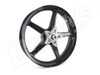 <div class="Description_Overview"><br />
<ul class="standard_ul">
<li><span style="color: #666666; font-size: 10pt; font-weight: bold;">SIZE :</span> 3.5" x 18"</li>
<li><span style="font-size: 10pt; color: #666666; font-weight: bold;">WEIGHT :</span> 8.5 lbs. (3.85 kg)<br /> Add .30 lbs. (0.136 kg) with Worldwide Bearings ceramic bearings<br /> Add .35 lbs. (0.158 kg) with Worldwide Bearings steel bearings</li>
<li><span style="color: #666666; font-size: 10pt; font-weight: bold;">STATIC LOAD RATING :</span> 440 lbs (200 kg)<br /> <span style="font-size: 10pt; font-weight: bold;"><a style="color: #990000;" href="http://www.brocksperformance.com/brocknm/templates/?a=201&amp;z=7" target="_blank">Click Here: Important Load Rating Safety Information</a></span></li>
<li><span style="color: #666666; font-size: 10pt; font-weight: bold;">MATERIALS :</span> Carbon fiber and aluminum</li>
<li><span style="color: #666666; font-size: 10pt; font-weight: bold;">STYLE :</span> Straight, five-spoke configuration</li>
<li><span style="color: #666666; font-size: 10pt; font-weight: bold;">VALVE STEMS :</span> BST Ultra-High-Speed (UHS) 90-degree, aluminum stems and caps</li>
<li><span style="color: #666666; font-size: 10pt; font-weight: bold;">APPROVALS :</span> DOT for street use - <a style="color: #990000;" href="http://www.brocksperformance.com" target="_blank">Race sanctioning bodies</a></li>
<li><span style="color: #666666; font-size: 10pt; font-weight: bold;">FITMENT :</span> Direct OEM replacement</li>
<li><span style="color: #666666; font-size: 10pt; font-weight: bold;">WARRANTY :</span> 2 Years</li>
</ul>
</div>
<div class="Description_Product_Details"><br />
<p><span style="font-family: Tahoma; color: #000; font-size: 16px; font-weight: bold;">Performance</span></p>
<br />
<p><span style="font-family: Tahoma;"><span style="font-size: 10pt;">Weighing between 40 and 60 percent less than OEM wheels, BST wheels bestow sportbikes with sharper corner-carving abilities, faster acceleration, and quicker braking by weighing less than their production-bike counterparts. Lighter wheels are also easier for suspension systems to control over bumps and irregular surfaces, yielding more traction and unimpeded acceleration. Less rotating mass also equals less rider fatigue.</span></span></p>
<br />
<p><span style="font-family: Tahoma;"><span style="font-size: 10pt;">A lighter rear wheel is easier for the shock to control properly, which leads to superior power application and much higher trap speeds in competition and track days.</span></span></p>
<br />
<p><span style="font-family: Tahoma; color: #000; font-size: 16px; font-weight: bold;">Design</span></p>
<br />
<p><span style="font-family: Tahoma;"><span style="font-size: 10pt;">Using high-tech processes pioneered in the aerospace industry, BST wheels are manufactured in a single molding operation. This technique produces a wheel that is far superior in strength and much lighter than any aluminum or magnesium wheel, and one that is light and strong enough for racing and street use.</span></span></p>
<br />
<p><span style="font-family: Tahoma;"><span style="font-size: 10pt;">BST wheels are a unique monococque (single unit) design with hollow spokes. The end result is wheels with unsprung weight reduced 40-60 percent compared to stock wheels. This delivers the lowest possible moment of inertia, a critical factor that affects all aspects of motorcycle performance.</span></span></p>
<br />
<p><span style="font-family: Tahoma;"><span style="font-size: 10pt;">Maximizing the molecular and structural properties of carbon fiber, BST has reduced spoke and rim weight without compromising their strength. Mass is therefore concentrated in the hub, reducing rotational inertia. This results in quicker acceleration and braking, allowing faster corner entry and exit speeds.</span></span></p>
<br />
<p><span style="font-family: Tahoma; color: #000; font-size: 16px; font-weight: bold;">Manufacturing</span></p>
<br />
<p><span style="font-family: Tahoma;"><span style="font-size: 10pt;">BST designs the tooling, molds, wheel and hubs, then manufactures them in its state-of-the-art factory. Precision cutting machines, like those used in the aeronautical industry, ensure that the process is repeatable and meets the highest certification standards. BST uses only the finest &ldquo;prepreg&rdquo; carbon fiber, which is embedded in a top-secret resin matrix epoxy. Carbon-fiber layup is done in a dust-free and temperature-controlled &ldquo;clean room.&rdquo; The wheels are cured in a superheated steam oven, or autoclave, at 260 degrees and 85 psi. This produces the best material compaction and smoothest surface finish. Every step of this process is logged, the entire history of each wheel is stored and stamped with a unique serial number. To ensure the highest quality manufacturing processes and components, BST&rsquo;s entire operation is managed under strict, new ISO 9002 standards.</span></span></p>
<br />
<p><span style="font-family: Tahoma; color: #000; font-size: 16px; font-weight: bold;">About BST</span></p>
<br />
<p><span style="font-family: Tahoma;"><span style="font-size: 10pt;">Established in 1992, BST is based near Johannesburg, South Africa. BST engineers and manufactures the world's finest carbon fiber motorcycle components from wheels and frames to fuel tanks and fenders, to the highest international standards. The standard equipment wheels on Confederate and Norton motorcycles, BST was also chosen to provide wheels and produce the carbon-fiber frame on the radical MotoCyz project. On the world stage, BST wheels have been proven at every level of FIM Grand Prix roadracing competition and have won 12 national championships. BST has sold more than 8,000 carbon fiber wheels around the world.</span></span></p>
<br />
<p><span style="font-family: Tahoma; color: #000; font-size: 16px; font-weight: bold;">Support</span></p>
<br />
<p><span style="font-family: Tahoma; color: #666; font-size: 16px;"><em>Service</em></span><br /> <span style="font-family: Tahoma;"><span style="font-size: 10pt;">Brock&rsquo;s Performance offers in-house service for all BST wheels, allowing faster repair of road or track damaged wheels.</span></span></p>
<br />
<p><span style="font-family: Tahoma; color: #666; font-size: 16px;"><em>Warranty</em></span><br /> <span style="font-family: Tahoma;"><span style="font-size: 10pt;">All BST wheels come with a two-year, limited manufacturer&rsquo;s warranty.</span></span></p>
<br />
<p><span style="font-family: Tahoma; color: #000; font-size: 16px; font-weight: bold;">Brock's Logo Sticker</span></p>
<br /> <img src="https://cdn11.bigcommerce.com/s-415rnuyx4g/product_images/uploaded_images/images/BST_Wheel_Brocks_Logo_Sticker_Example.jpg" alt="" /><br /><br />
<p><span style="font-family: Tahoma;"><span style="font-size: 10pt;">The Brock&rsquo;s logo sticker, as shown in the gallery images, are only used for display purposes and are not part of the wheel. If you are a racer that is interested in contingencies please ask to have the logo stickers applied.</span></span></p>
</div>
<div class="Description_Technical"><br />
<p><span style="font-family: Tahoma; color: #000; font-size: 16px; font-weight: bold;">Mounting Tires to Carbon Rims</span></p>
<br />
<p><span style="font-family: Tahoma;"><span style="font-size: 10pt;">Brocks Performance&rsquo;s engineering department guides you through the installation process and shows you how easy it is to install tires on the BST Carbon Fiber lightweight rims.</span></span></p>
<br />
<p>Installation Video Links:</p>
<ul class="standard_ul">
<li><a style="color: #990000;" href="http://www.youtube.com/watch?v=u8a2dr_LwyI" target="_blank">Part 1 - Preparation and Inspection</a></li>
<li><a style="color: #990000;" href="http://www.youtube.com/watch?v=tU10X26B5SQ" target="_blank">Part 2 - Clamping Wheel &amp; Setting Mount Head</a></li>
<li><a style="color: #990000;" href="http://www.youtube.com/watch?v=et13oreD0KA" target="_blank">Part 3 - Installing Tire &amp; Seating Beads</a></li>
</ul>
<br />
<p><span style="font-family: Tahoma;"><span style="font-size: 10pt;">For best result, we recommend the use of <a style="color: #990000;" href="http://www.brocksperformance.com/RuGlyde-Tire-Mounting-Lubricant+I692113+C73.aspx" target="_blank">AGS Ru-Glyde Lubricant</a> which will protect beads against scuffing during mounting&mdash;assure proper bead seating on rim and protect against tire slippage after mounting.</span></span></p>
<br />
<p><a href="http://www.brocksperformance.com/UHS-AntiSlip-coating-+I160290+C72.aspx" target="_blank"><span style="font-family: Tahoma; color: #000; font-size: 16px; font-weight: bold;">Optional Anti-Slip Coating</span></a></p>
<br />
<p><span style="font-family: Tahoma;"><span style="font-size: 10pt;">To help reduce tire slip during drag-strip launches, all BST wheels 6.25" and wider come standard with BST&rsquo;s exclusive Ultra-High-Speed (UHS) Coating technology (item# 160290), a mixture of chemical adhesive and abrasives which create a sandpaper-like surface to reduce tire slippage on the rim. This process, used successfully in MotoGP racing since 2005, was developed to combat front-tire slippage during hard braking. UHS can be added to any size rim, front or rear.</span></span></p>
<br />
<p><a href="http://www.brocksperformance.com/BST%20Sprockets+C189.aspx" target="_blank"><span style="font-family: Tahoma; color: #000; font-size: 16px; font-weight: bold;">Sprockets</span></a></p>
<br />
<p><span style="font-family: Tahoma;"><span style="font-size: 10pt;"><strong><em>Brock&rsquo;s Performance recommends Vortex sprockets for all BST applications but any sprocket that has the following measurements will work: <span style="font-family: Tahoma; color: #990000;">5 (10mm holes) with a PCD (Pitch Circle Diameter) of 100mm and a sprocket ID of 76mm.</span></em></strong></span></span> <br /><br /> <span style="font-family: Tahoma;"><span style="font-size: 10pt;">Based in the USA, Vortex has been manufacturing top quality racing components since 1995. Owned and operated by motorcycle racers, they focus on absolute quality. Each of their race components are made to the tightest tolerances with the best quality materials for the application. Vortex tests on the track with direct feedback from top professional race teams worldwide.</span></span></p>
<br />
<ul class="standard_ul">
<li>Improves performance by reducing the drive system's rotating mass</li>
<li>Lightweight 7075 T6 aerospace aluminum</li>
<li>Precision CNC machined individually for tightest tolerances</li>
<li>Ideal tooth design for perfected chain hold and release</li>
<li>Choose from 33 tooth through 49 tooth rear sprocket</li>
<li>Available for use with a 520, 525, and 530 chain</li>
</ul>
<br />
<p><span style="font-family: Tahoma; color: #000; font-size: 16px; font-weight: bold;">Replaceable Hubs</span></p>
<br />
<p><span style="font-family: Tahoma;"><span style="font-size: 10pt;">The hubs are attached to the wheels using a unique fastening system that combines high-tech aerospace fasteners, mechanical locking mechanisms and super-high-strength aerospace adhesive. In the event of rim damage the hub can typically be salvaged and the carbon rim replaced at a substantial savings over purchasing a new wheel.</span></span></p>
<br />
<p><span style="font-family: Tahoma; color: #000; font-size: 16px; font-weight: bold;">90-Degree Valve Stems</span></p>
<br />
<p><span style="font-family: Tahoma;"><span style="font-size: 10pt;">All BST wheels come with aluminum 90-degree valve stems that are not only easy to access, but keep centrifugal force from opening their Schrader valves and deflating tires during high-speed operation. Track tested up to 274 mph.</span></span></p>
<br />
<p><span style="font-family: Tahoma; color: #000; font-size: 16px; font-weight: bold;">Testing</span></p>
<br />
<p><span style="font-family: Tahoma;"><span style="font-size: 10pt;">BST products have undergone decades of research, development, testing and the most stringent certifications processes. They&rsquo;ve been flogged at Rim Technology, Eurotype Test Centre and have passed all lab and street tests for certification from Germany&rsquo;s T&uuml;V to the U.S. Department of Transportation, with flying colors.</span></span></p>
<br />
<p><span style="font-family: Tahoma;"><span style="font-size: 10pt;">BST wheels have been proven internationally at every level of FIM Grand Prix roadrace competition and in winning 12 championship titles around the world.</span></span></p>
</div>