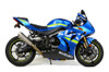 <p><strong>Note: For (22-25) model years, an ECU flash or <a style="color: blue;" href="%%GLOBAL_ShopPathSSL%%/servo-buddy-gsx-r1000-r-17-24/" target="_blank">Servo Buddy</a> will be required to prevent trouble codes and/or damage to the servo motor (EXCVA).<br />The provided valve simulator (servo plate) is not compatible with (22-25) models.</strong></p>
<ul>
<li>Satin titanium muffler (natural color)</li>
<li>2.375" outlet permanent baffle</li>
<li>Includes removable dB killer</li>
<li>Full titanium front section</li>
<li>Track day design for maximum cornering clearance - <em>ability to lower bike is limited</em></li>
<li>No fairing modifications required</li>
<li>57% weight savings vs OEM exhaust system</li>
<li>18mm bung for wideband O2 sensor<br /> (block-off plug and 12mm bung adapter included)</li>
<li>Laser engraved <a style="color: blue;" href="%%GLOBAL_ShopPathSSL%%/product_images/uploaded_images/570777-predator-slip-on-ti-8-zoom.jpg" target="_blank">Brock's Performance logo</a></li>
<li>Includes muffler, front section, and all necessary hardware</li>
<li>Includes PAIR block-off cap for decel-pop reduction</li>
<li>Select from increased drivability/fuel mileage (pump gas) or race-proven (race fuel) track maps via our <a style="color: blue;" href="https://blog.brocksperformance.com/category/map-support/" target="_blank">map support program</a> <em>at no additional charge</em></li>
<li><a style="color: blue;" href="%%GLOBAL_ShopPathSSL%%/content/Instructions/GSX-R1000/997420.pdf" target="_blank">Click here to view installation instructions</a></li>
<li><a style="color: blue;" href="%%GLOBAL_ShopPathSSL%%/content/Instructions/GSX-R1000/997407.pdf" target="_blank">Click here to view PAIR block-off instructions</a></li>
</ul>
<div class="moretab" data-title="Product Details">
<p><strong>Brock's Performance Predator&trade; Exhaust Key Features:</strong></p>
<p><span style="text-decoration: underline;">Predator&trade; Titanium</span> systems are manufactured using the finest high grade titanium alloy for maximum performance and weight savings coupled with a full titanium front section.</p>
<p><em>Advantages of the Titanium Predator&trade; Muffler:</em></p>
<ul>
<li>Excellent corrosion resistance - titanium is more resistant than any other metal to common atmospheric environments such as marine and acid rain environments</li>
<li>Titanium has strength and hardness comparable to carbon steel</li>
<li>Lightweight - titanium&rsquo;s specific gravity is 4.5, or around 45% less than stainless steel</li>
<li>Titanium will naturally anodize from heat, exhibiting a unique bluing effect</li>
</ul>
</div>
<div class="moretab" data-title="Technical">
<p><strong>GSX-R1000 (2017) Exhaust System Decibel Levels</strong></p>
<p><em>Testing procedure performed according to <a style="color: blue;" href="http://blog.brocksperformance.com/sae-j2825-measurement-of-exhaust-sound-pressure-levels-of-stationary-on-highway-motorcycles/" target="_blank">SAE J2825</a></em></p>
<p><strong>Predator&trade; Full System:</strong></p>
<p>Idle: 108dB / 5000 RPM: 110dB</p>
<p><strong>Predator&trade; Full System (with Euro-approved dB killer):</strong></p>
<p>Idle: 102dB / 5000 RPM: 104dB</p>
<hr style="height: 1px; color: gray; width: 410px; align: left;" />
<p><strong>GSX-R1000 (2017) Exhaust Weight Comparison</strong></p>
<p><em><strong>OEM Full Exhaust System:</strong></em></p>
<ul>
<li>Muffler (w/ clamp &amp; heat shield): 7.00 lb.</li>
<li>Front Section (one peice): 16.00 lb.<br /> (head pipes, catalytic converter, EXUP, tail pipe, etc.)</li>
</ul>
<p><em>Total =</em> 23.00 lb.</p>
<p><em><strong>Predator&trade; Full System:</strong></em></p>
<ul>
<li>Muffler: 3.10 lb.</li>
<li>Head Pipes: 2.50 lb.</li>
<li>Collectors: 1.25 lb.</li>
<li>Tail Pipe: 0.75 lb.</li>
<li>Hardware: 2.00 lb.</li>
<li>dB Killer: 0.30 lb.</li>
</ul>
<p><em>Total =</em> 9.90 lb.</p>
<p><strong>Total Weight Savings = </strong> 13.10 lb. or 57% of OEM weight</p>
</div>