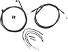 La Choppers Complete Midnight Braided Handlebar Cable Brake Line Kit Standard La8153Kt216M