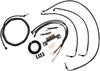 La Choppers Complete Midnight Braided Handlebar Cable Brake Line Kit Standard La8055Kt213M