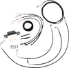 La Choppers Complete Black Vinyl Braided Handlebar Cable Brake Line Kit La8058Kt208B