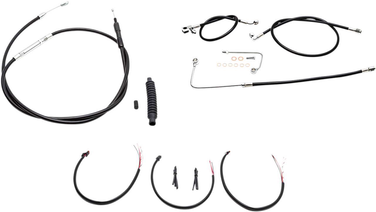 La Choppers Complete Black Vinyl Braided Handlebar Cable Brake Line Kit La8151Kt2B13B