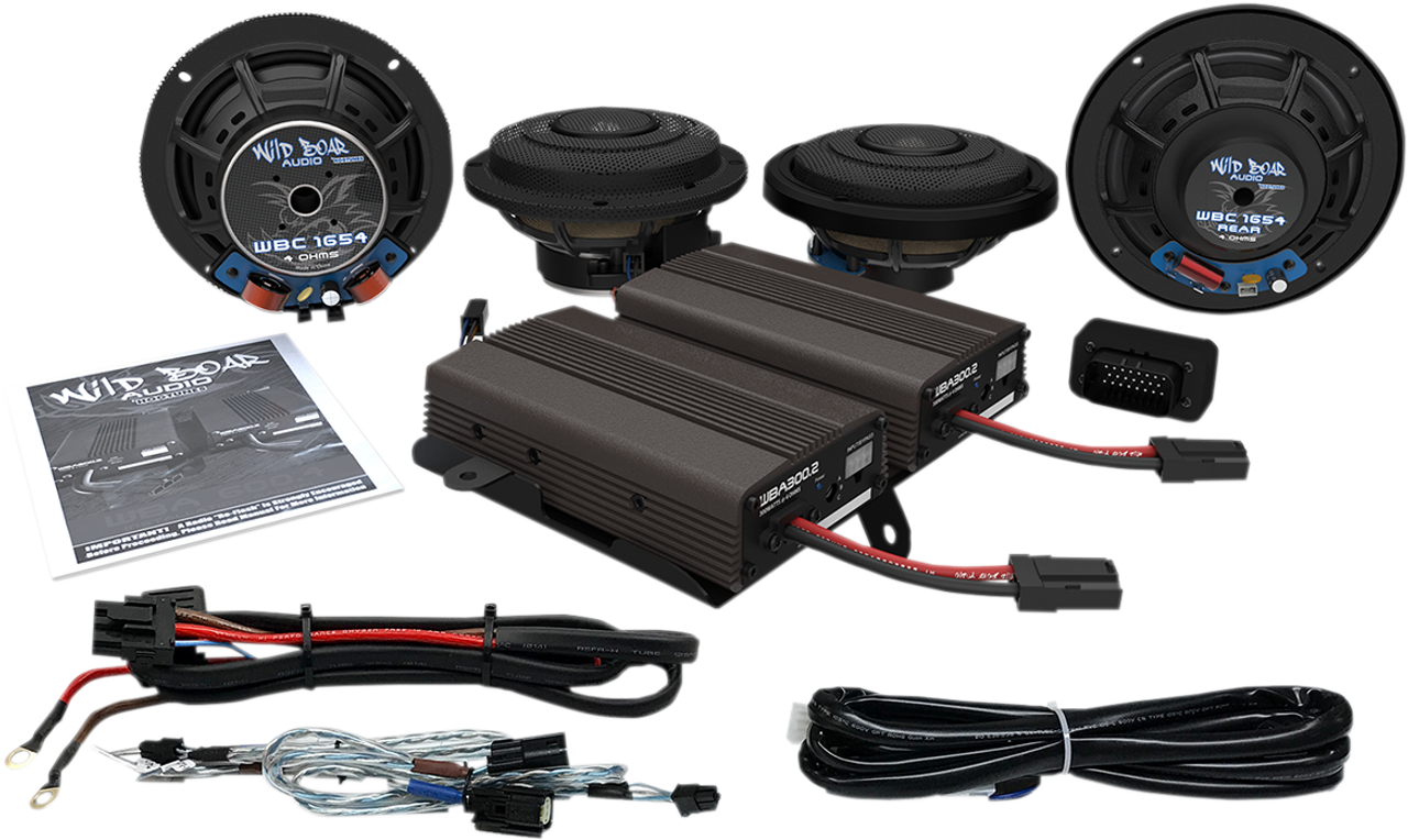 Wild Boar Audio Ultra Front & Rear Speaker Kit With 600W Amp Cvo Wba Ultra Kt Se
