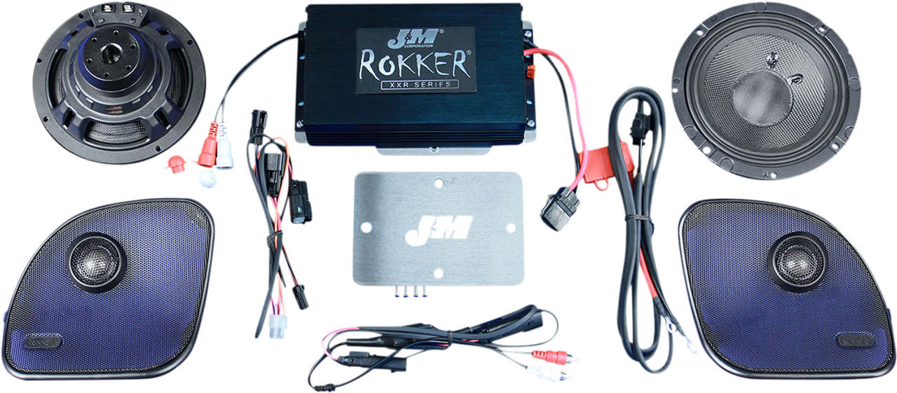 J & M Rokker« Xxr Extreme 400W 2-Speaker Amplifier Installation Kit Xxrk400Sp215Rg
