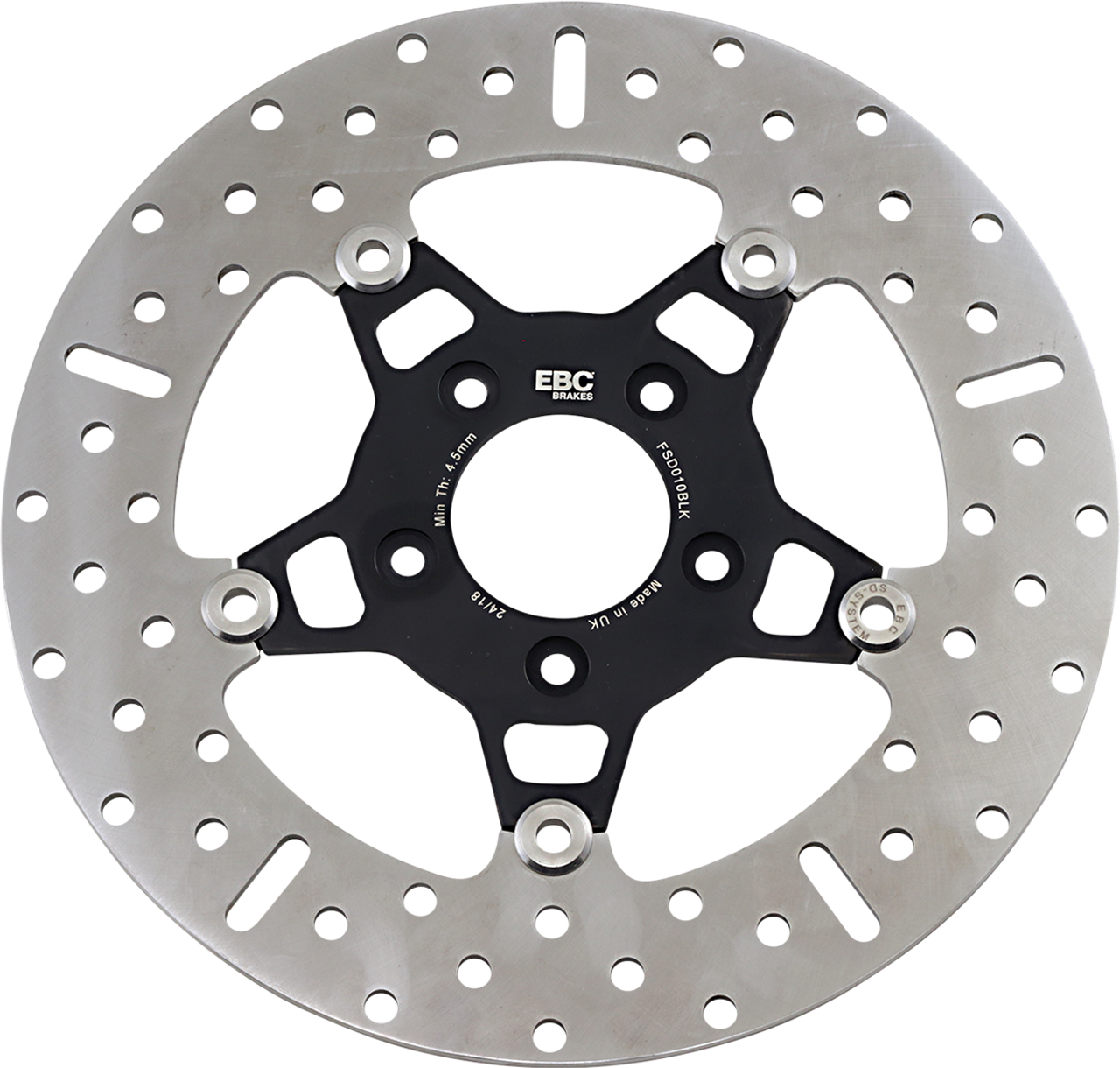 Ebc Fsd Series Stainless Steel Front Brake Rotor For Big Twins Fsd010Blk