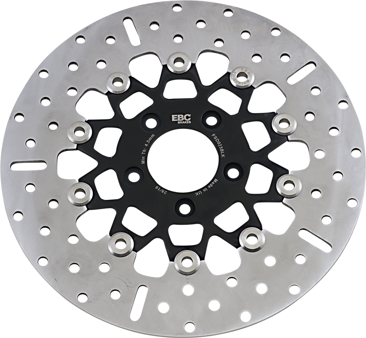 Ebc Fsd Series Stainless Steel Front Brake Rotor For Big Twins Fsd023Blk